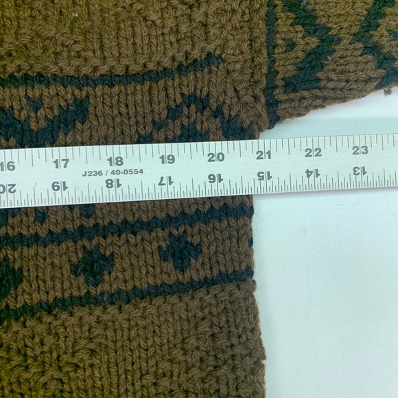 Gap Vintage Wool Brown Fair Isle Chunky Knit Turtleneck Sweater Pullover Size S - Picture 12 of 13